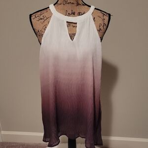 Hayden Ombre Sleeveless Tunic - White and Purple